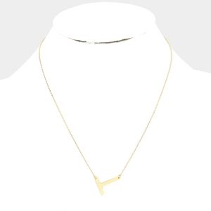 Gold Dipped Monogram "T" Initial Pendant Necklace
